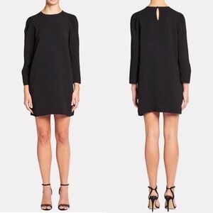 BROCHU Walker Bray Black Onyx Puff Long Sleeves Mini Pockets Dress size Large